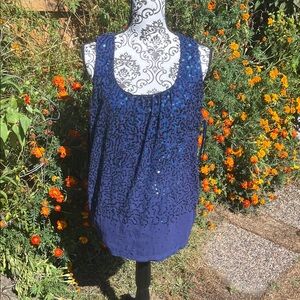 Sequin Embellished Blue Women's Top
